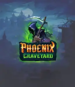 ELK Studios' Phoenix Graveyard game screen, showcasing the mystical graveyard and the legendary phoenix rising from the ashes. Displayed in this image is the slot's dynamic reel expansion mechanism, enhanced by its stunning symbols and gothic theme. The design reflects the game's legend of the phoenix's revival, making it enticing for those drawn to the supernatural.