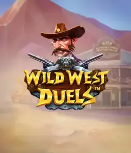  Dive into the daring world of "Wild West Duels" by Pragmatic Play, featuring a hardened gunslinger ready for a showdown. The image features a stern cowboy with crossed pistols, set against a desert backdrop. His sharp gaze and detailed attire embody the spirit of the Old West. The game's title is clearly displayed in an ornate font, adding to the exciting theme. 